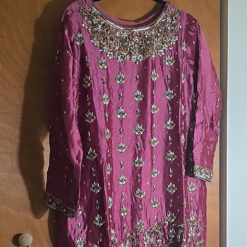 Embellished Pink Long Sleeve 3PC